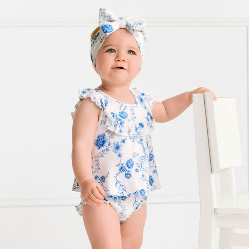 Hattie Flowy Ruffled Top Bummie Set