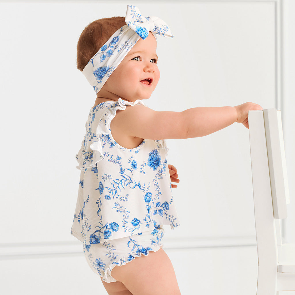 Hattie Flowy Ruffled Top Bummie Set
