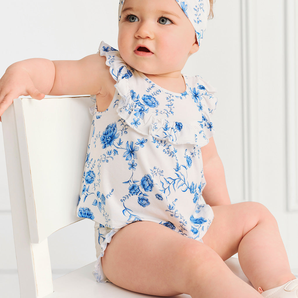 Hattie Flowy Ruffled Top Bummie Set