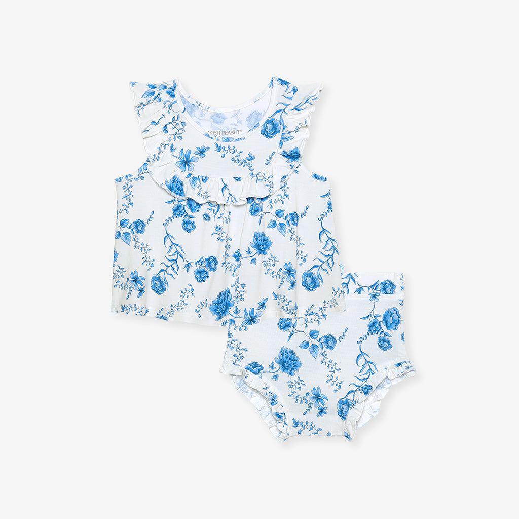 Hattie Flowy Ruffled Top Bummie Set