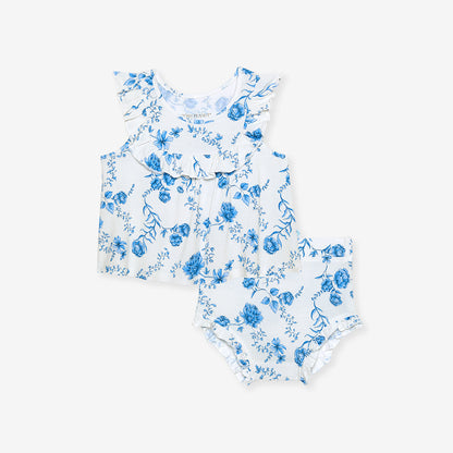 Hattie Flowy Ruffled Top Bummie Set
