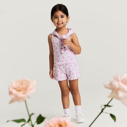 Laney Pointelle Lettuce Edge Cami Short Set