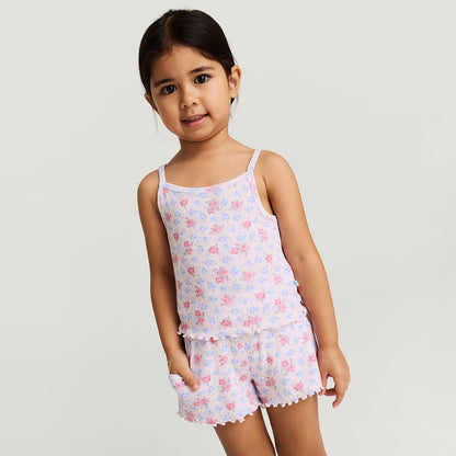 Laney Pointelle Lettuce Edge Cami Short Set