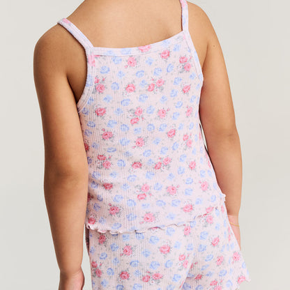 Laney Pointelle Lettuce Edge Cami Short Set