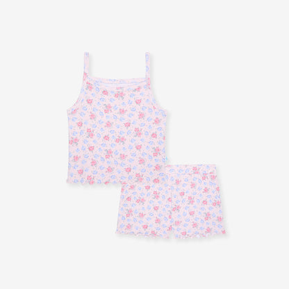 Laney Pointelle Lettuce Edge Cami Short Set
