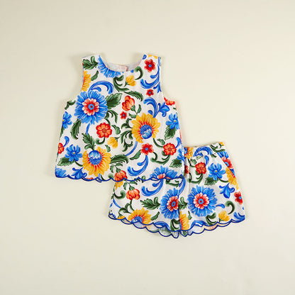 Fiore Italiani Bamboo Challis Top Short Set