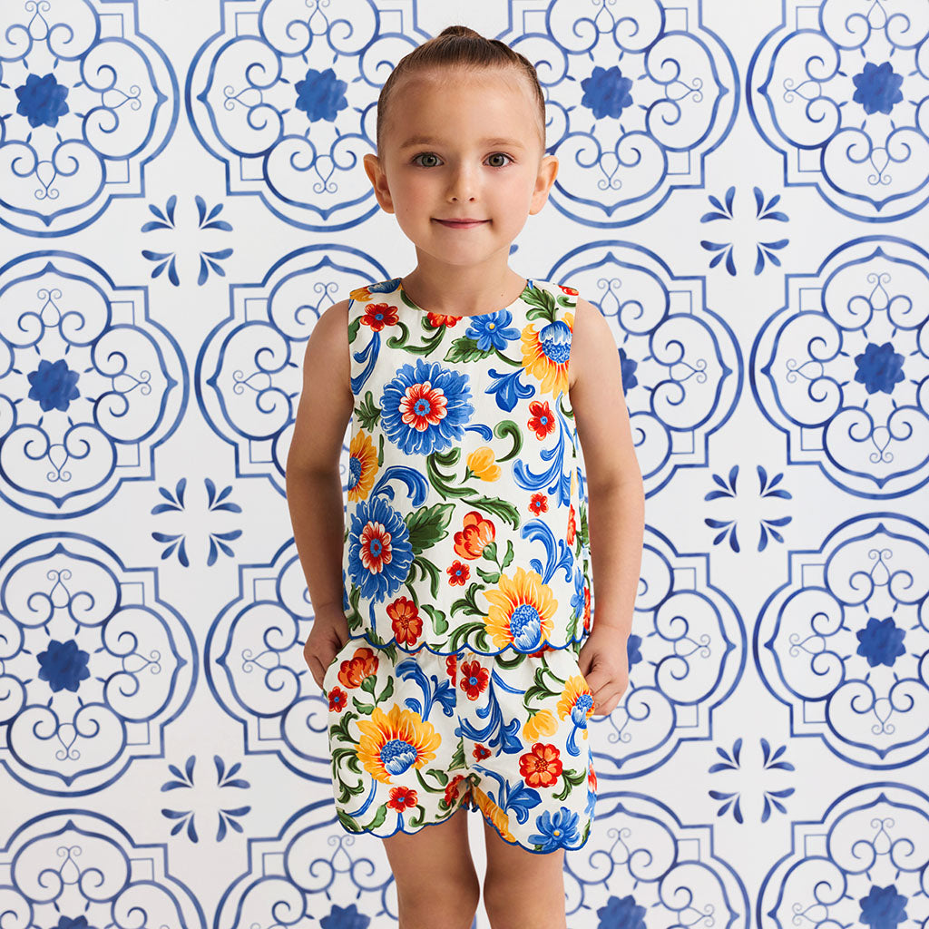 Fiore Italiani Bamboo Challis Top Short Set