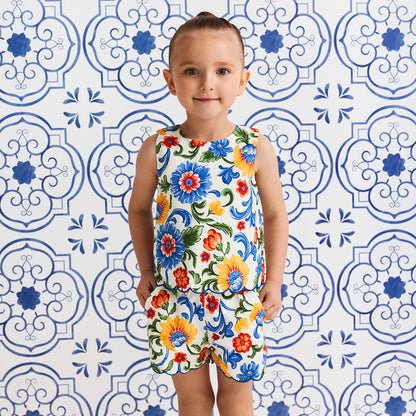 Fiore Italiani Bamboo Challis Top Short Set