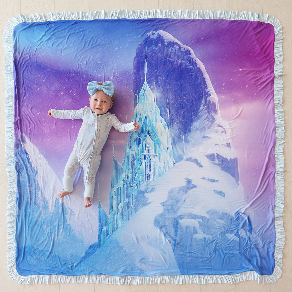 Disney Let It Go & Frozen Castle Ruffled Luxe Patoo® Blanket