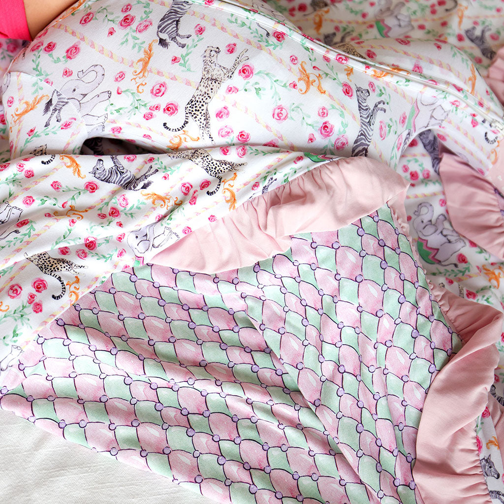 Lyra & Harlequin Diamonds Ruffled Luxe Patoo® Blanket