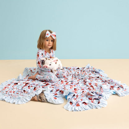 Disney Moana & Pua & Beach Snacks Ruffled Luxe Patoo® Blanket
