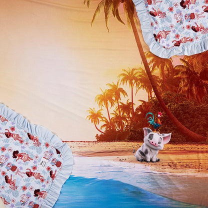 Disney Moana & Pua & Beach Snacks Ruffled Luxe Patoo® Blanket