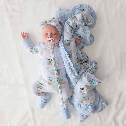 Star Wars™ Grogu Garden Minky Ruffled Luxette Patoo® Blanket