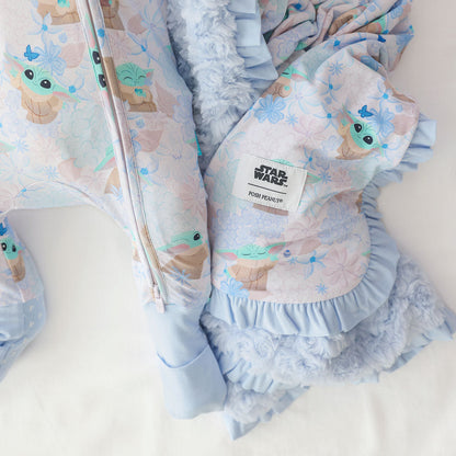 Star Wars™ Grogu Garden Minky Ruffled Luxette Patoo® Blanket