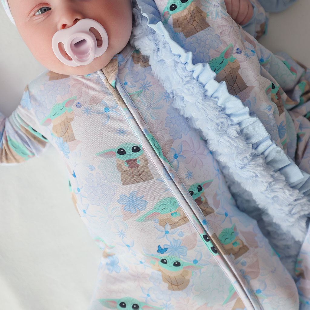 Star Wars™ Grogu Garden Minky Ruffled Luxette Patoo® Blanket