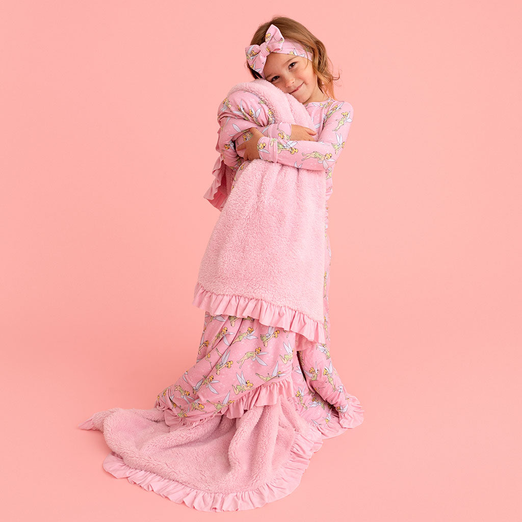 Disney Tinker Bell Ruffled Luxe Plush Patoo® Blanket
