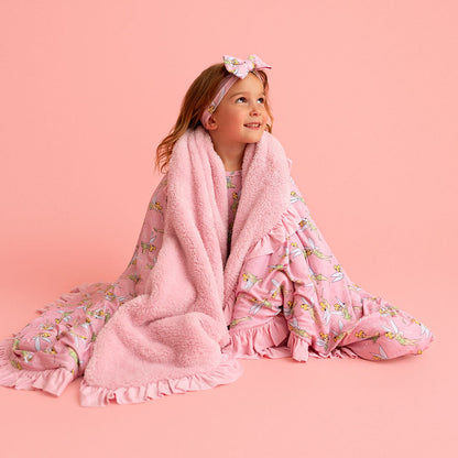 Disney Tinker Bell Ruffled Luxe Plush Patoo® Blanket