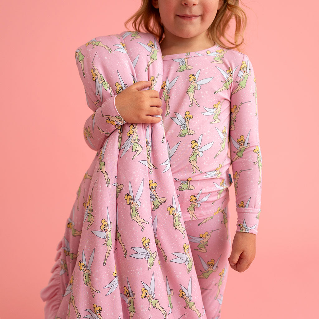 Disney Tinker Bell Ruffled Luxe Plush Patoo® Blanket