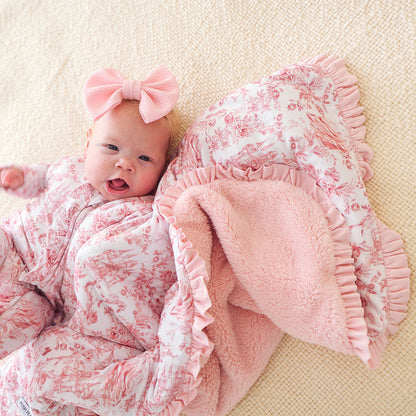 Antoinette Ruffled Luxette Plush Patoo® Blanket