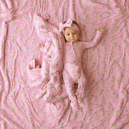 Disney Tinker Bell Ruffled Luxette Plush Patoo® Blanket