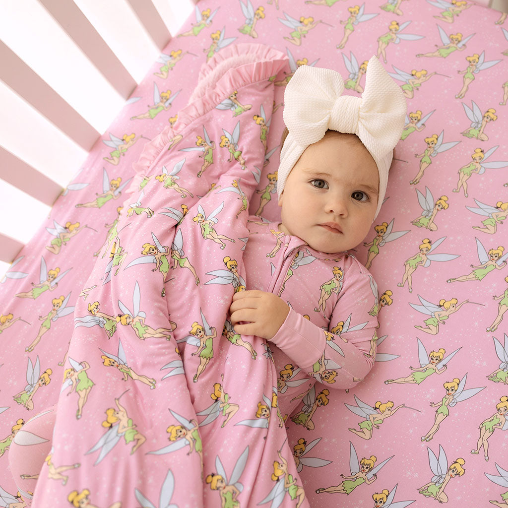 Disney Tinker Bell Ruffled Luxette Plush Patoo® Blanket