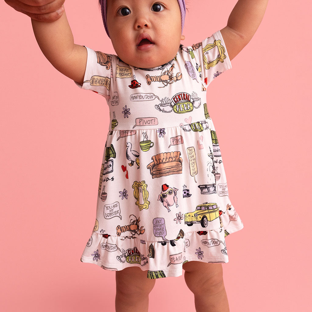 Friends Ruffled Twirl Bodysuit Dress