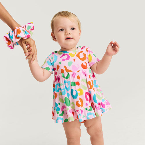 Luella Ruffled Twirl Bodysuit Dress