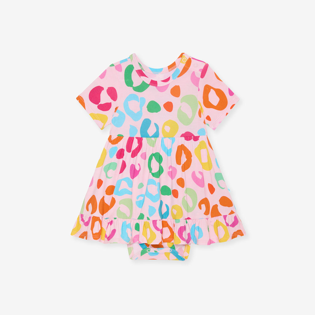 Luella Ruffled Twirl Bodysuit Dress
