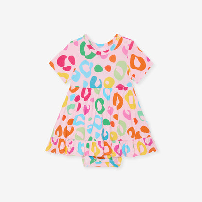 Luella Ruffled Twirl Bodysuit Dress