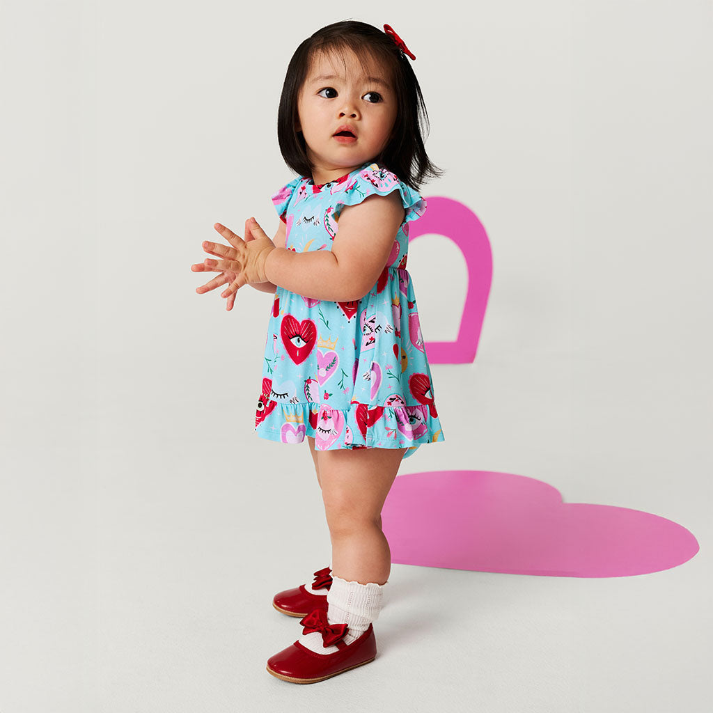 Sweet Fiona Ruffled Twirl Bodysuit Dress