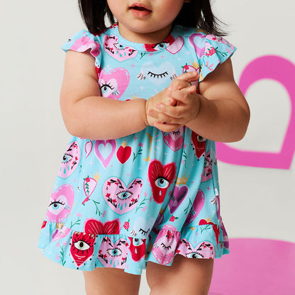 Sweet Fiona Ruffled Twirl Bodysuit Dress