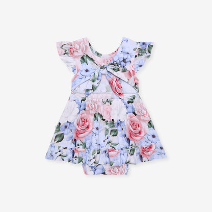 Marion Tie Back Ruffled Bodysuit Dress