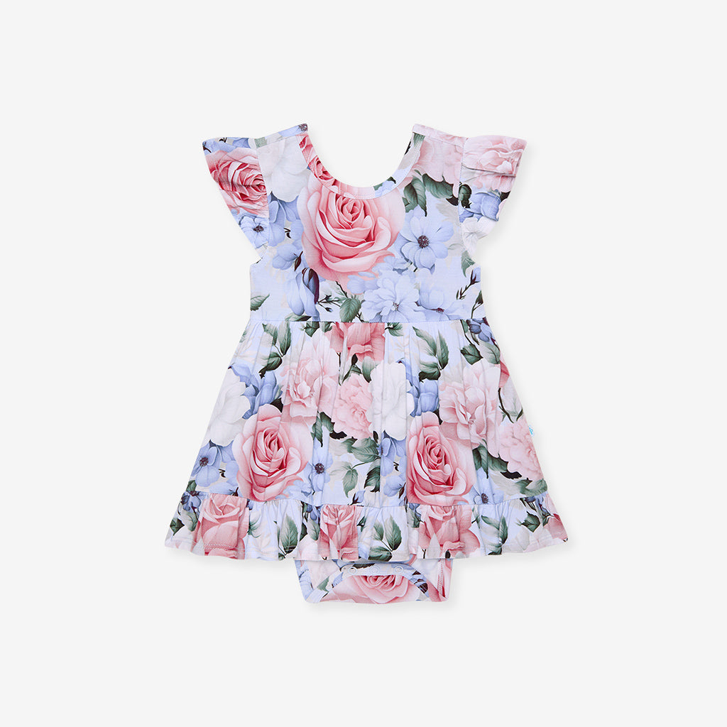Marion Tie Back Ruffled Bodysuit Dress