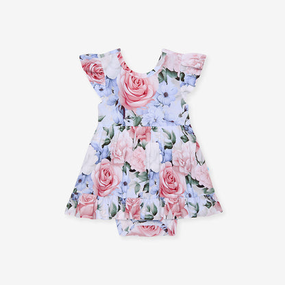 Marion Tie Back Ruffled Bodysuit Dress