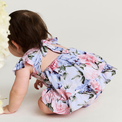 Marion Tie Back Ruffled Bodysuit Dress
