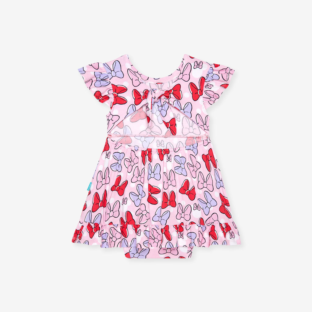 Disney Minnie & Daisy Bows Tie Back Ruffled Bodysuit Dress