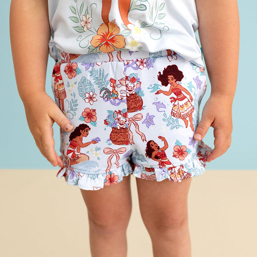 Disney Moana & Pua French Terry Ruffled Shorts