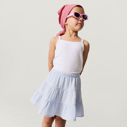 Halogen Blue Cotton Crinkle Mini Skirt