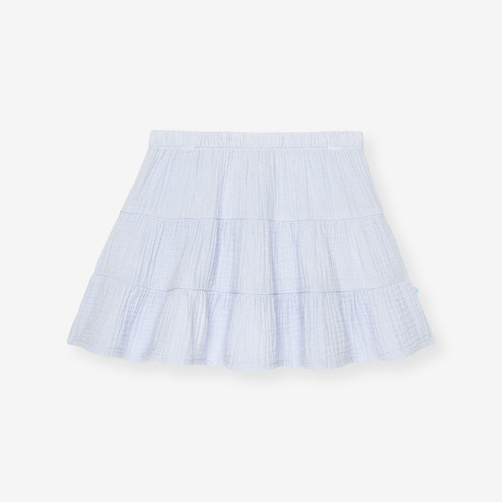 Halogen Blue Cotton Crinkle Mini Skirt