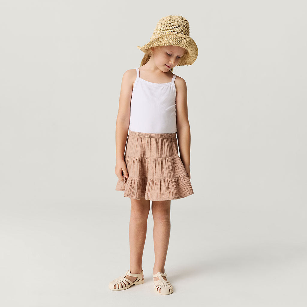 Macchiato Cotton Crinkle Mini Skirt
