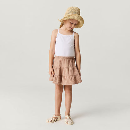 Macchiato Cotton Crinkle Mini Skirt