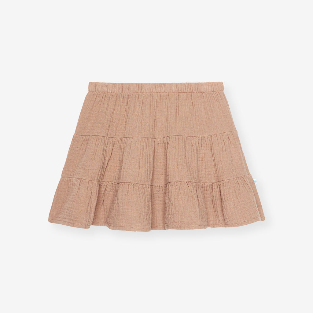 Macchiato Cotton Crinkle Mini Skirt