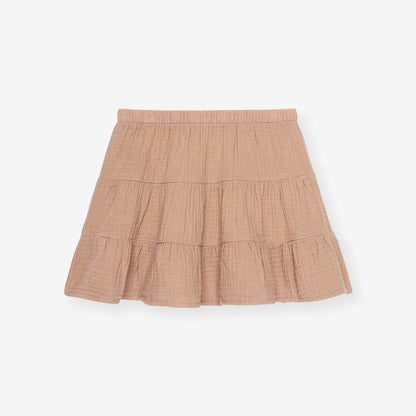 Macchiato Cotton Crinkle Mini Skirt