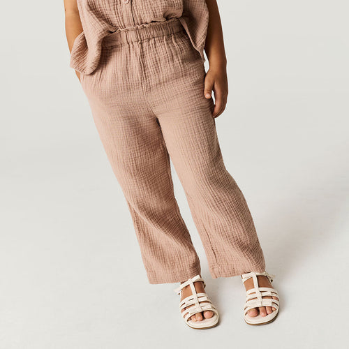 Macchiato Cotton Crinkle Paperbag Pants
