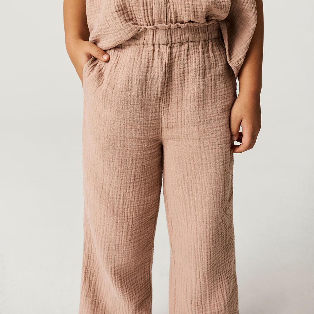 Macchiato Cotton Crinkle Paperbag Pants