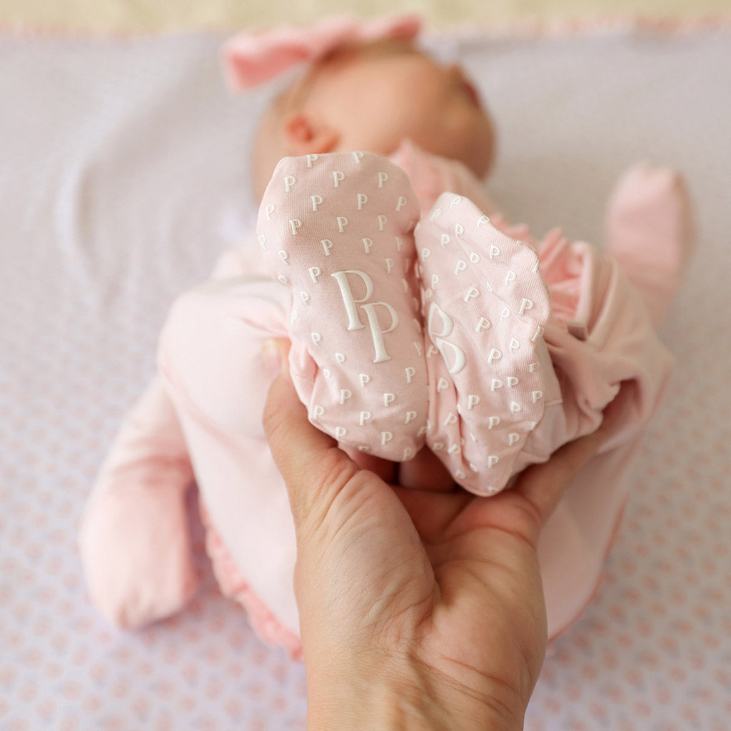 Sweet Pink Footie Ruffled Zippered One Piece