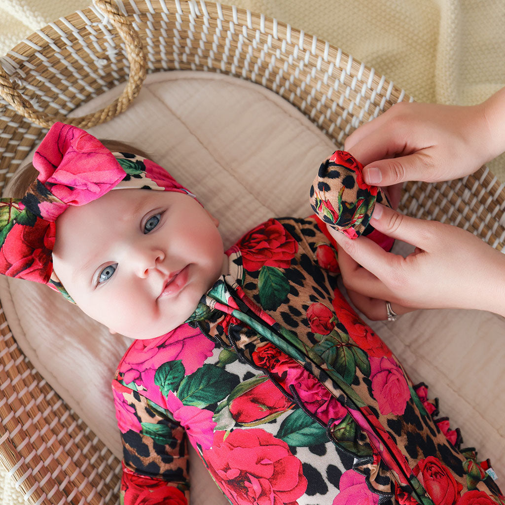 Wild Roses Luxe Bow Headwrap