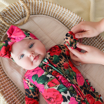 Wild Roses Luxe Bow Headwrap