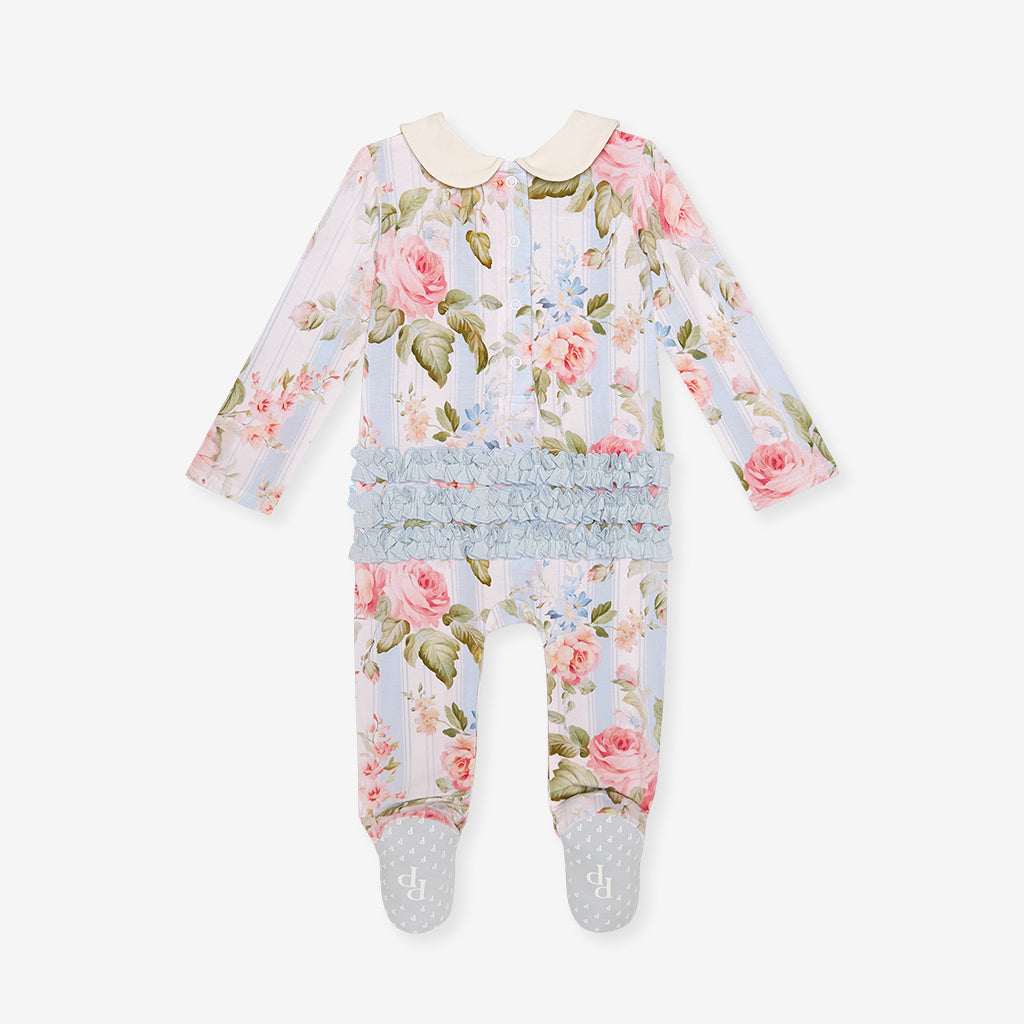 Leigh Footie Smocked Ruffled One Piece