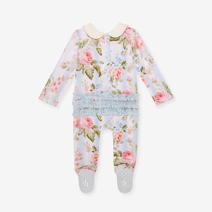 Leigh Footie Smocked Ruffled One Piece
